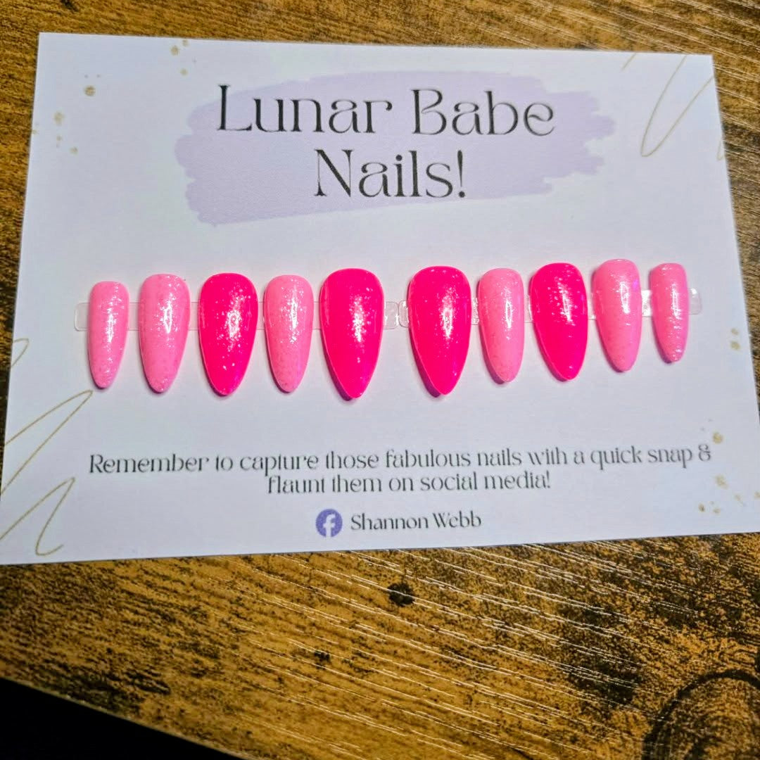 Pink Sparkle Nail Set