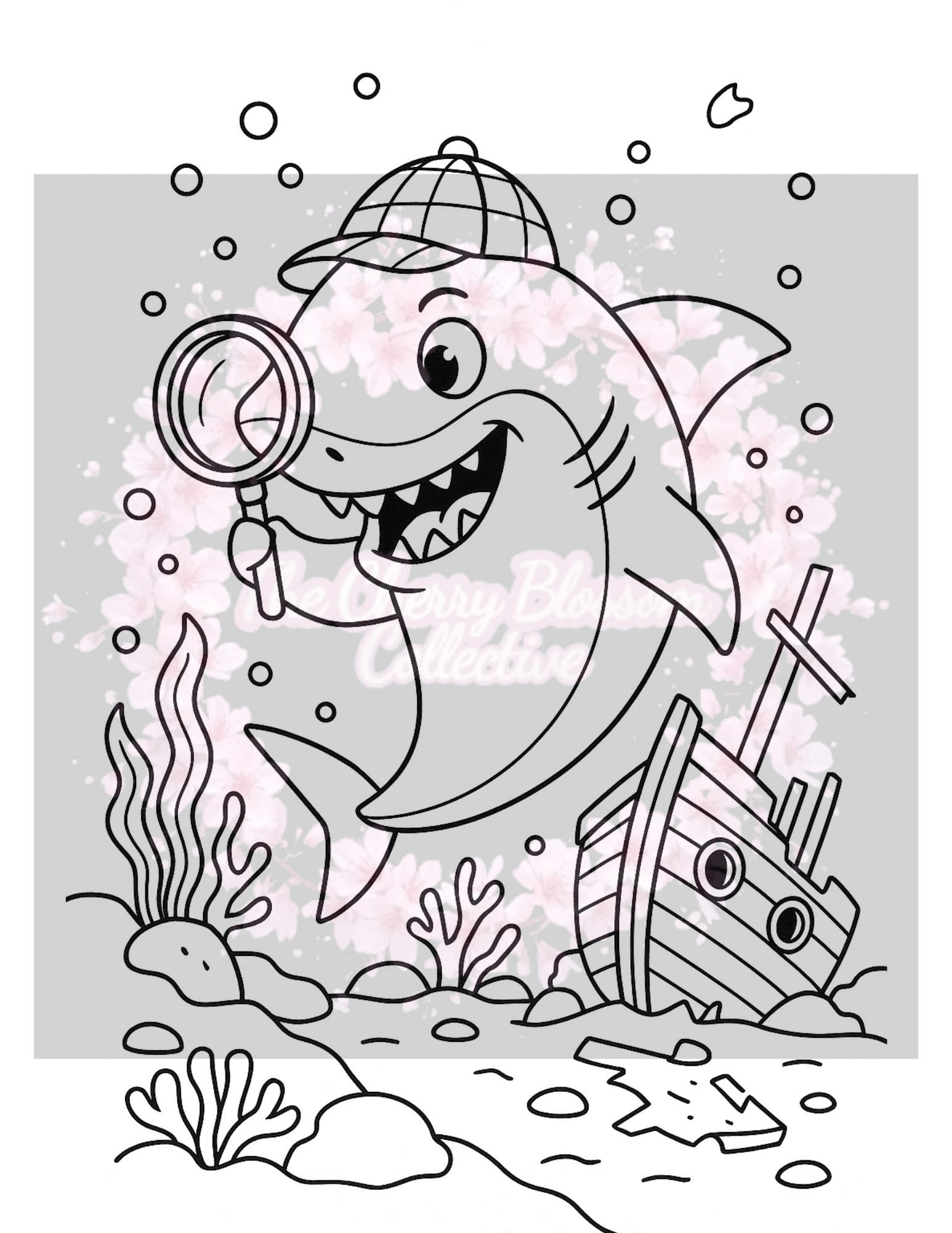 Shark PDF Colouring Book