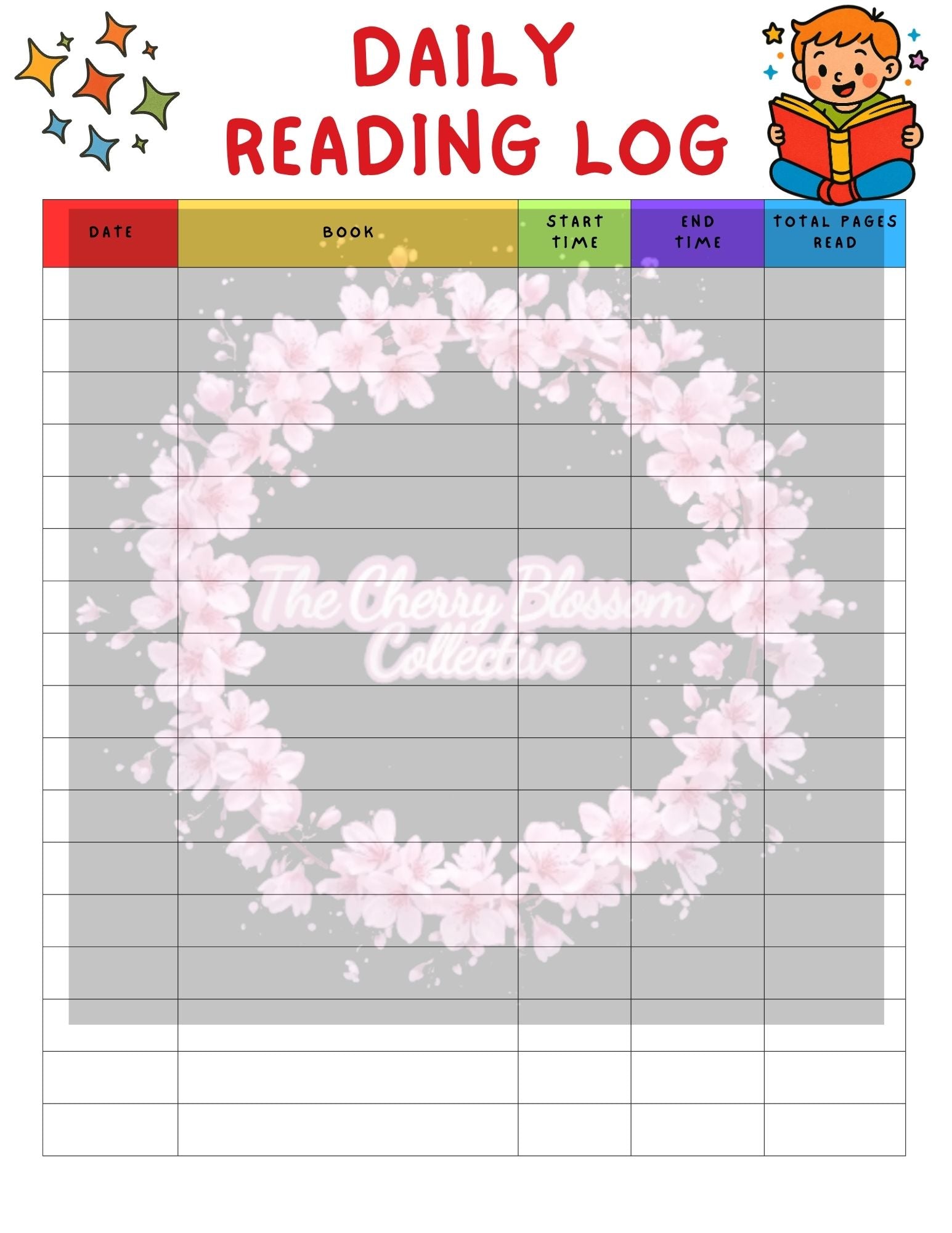 Kids Reading Log PDF