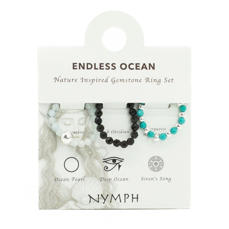 Ring Set Nymph Spirit Gemstone - Endless Ocean