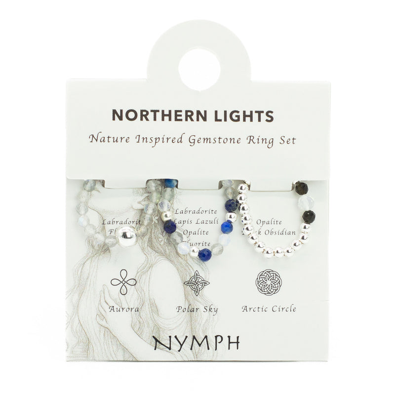 Ring Set Nymph Spirit Gemstone - Northern Lights