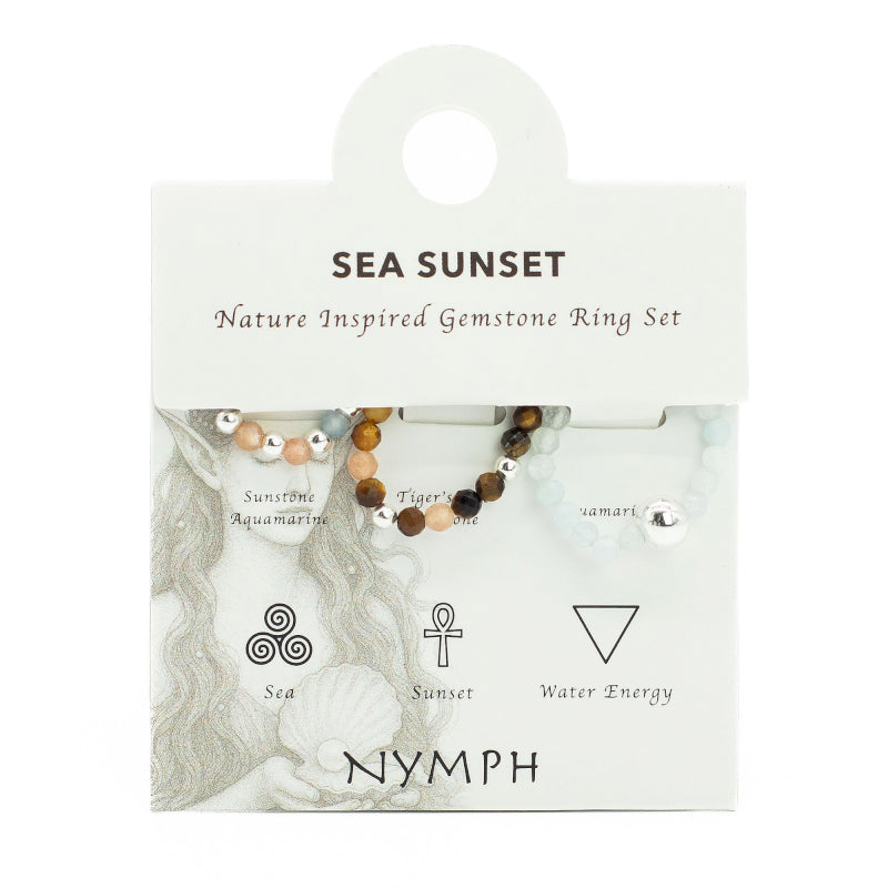 Ring Set Nymph Spirit Gemstone - Sea Sunset
