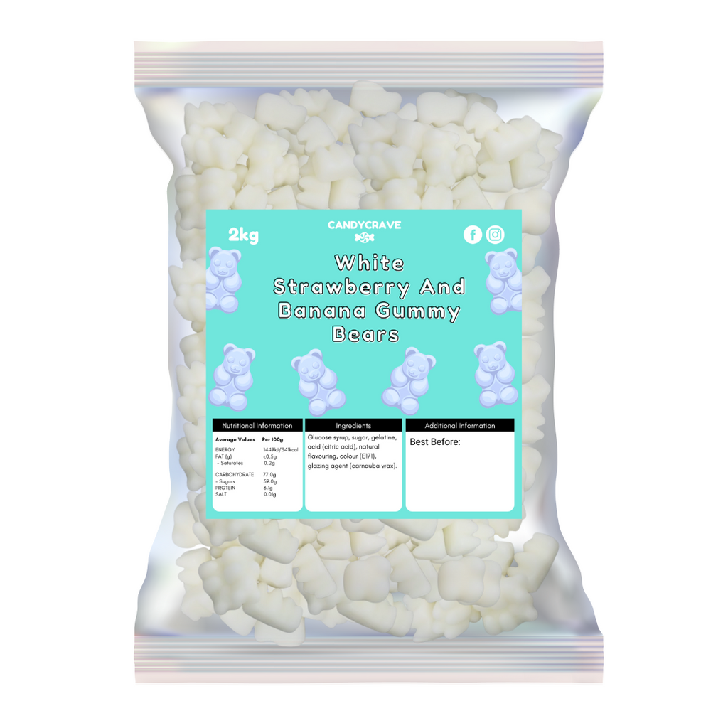 White Strawberry and Banana Gummy Bears