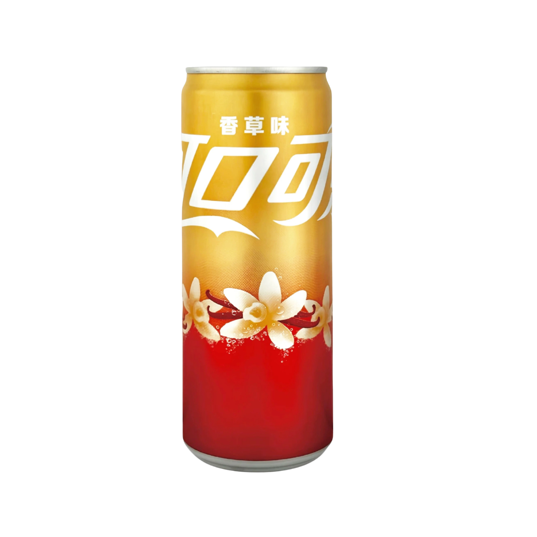 Coca Cola Vanilla Flavour Fizzy Drink Slimline Cans