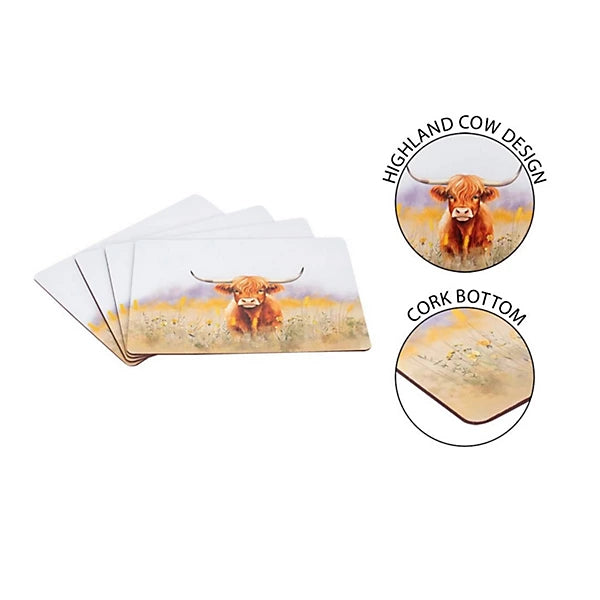 Coco & Gray Placemat Highland Cow Design
