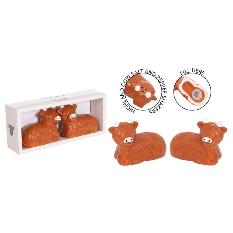 Coco & Gray Salt & Pepper Shakers Highland Cow