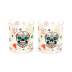 Day of the Dead Set of 2 Glass Tumblers