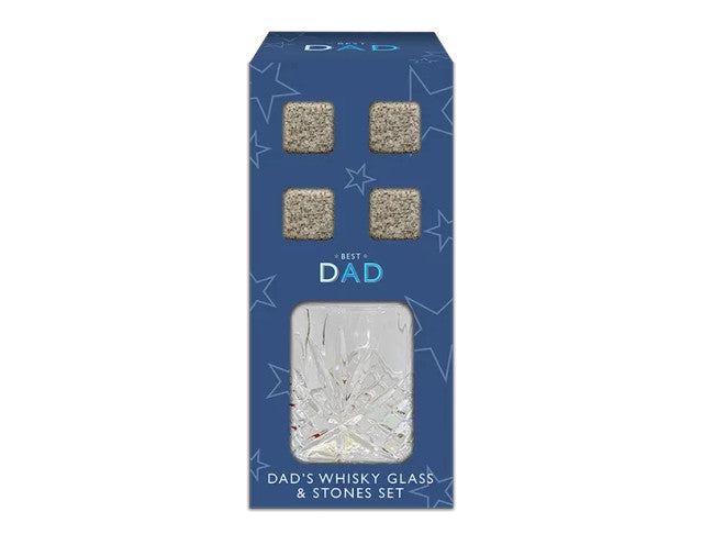 Fathers Day Whiskey Glass & Stones Set