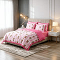 Fun Design Duvet Set Highland Cow With Bows - Scallop Edge