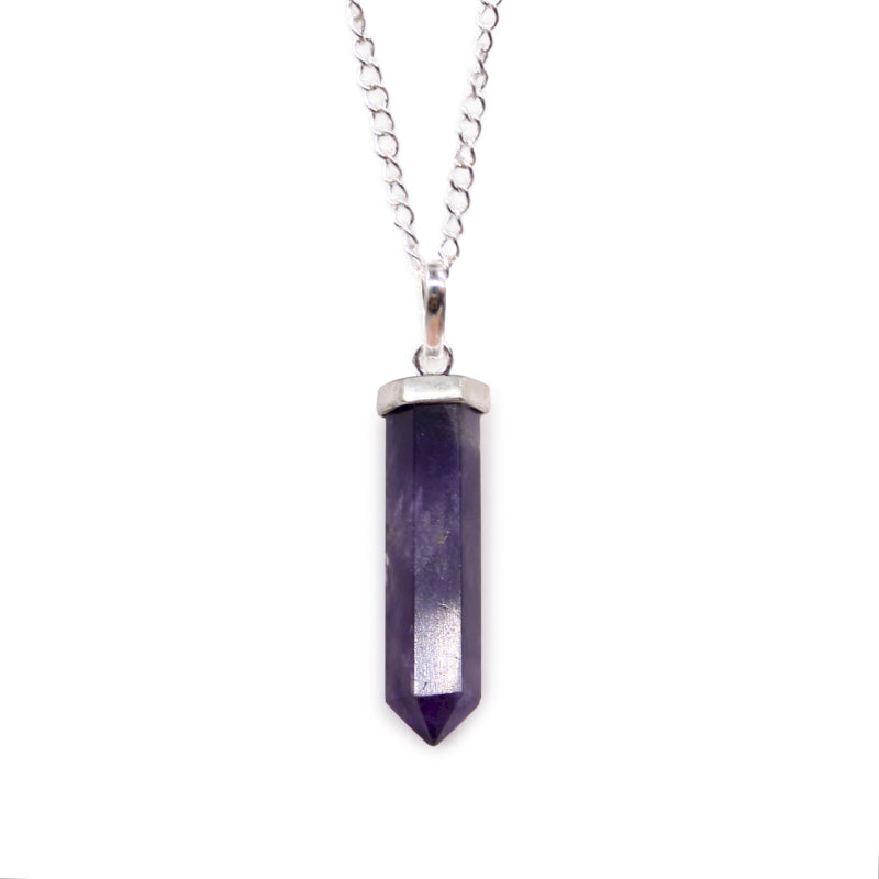 Gemstone Classic Point Pendant Necklace - Amethyst