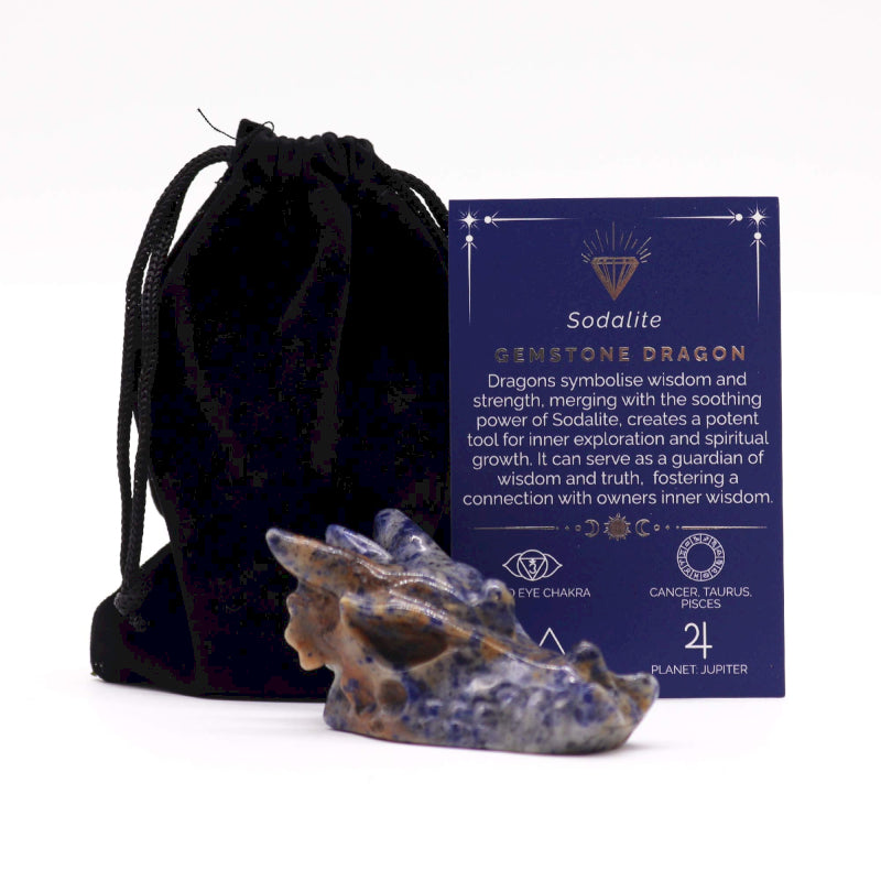 Gemstone Large Dragon Head- Sodalite