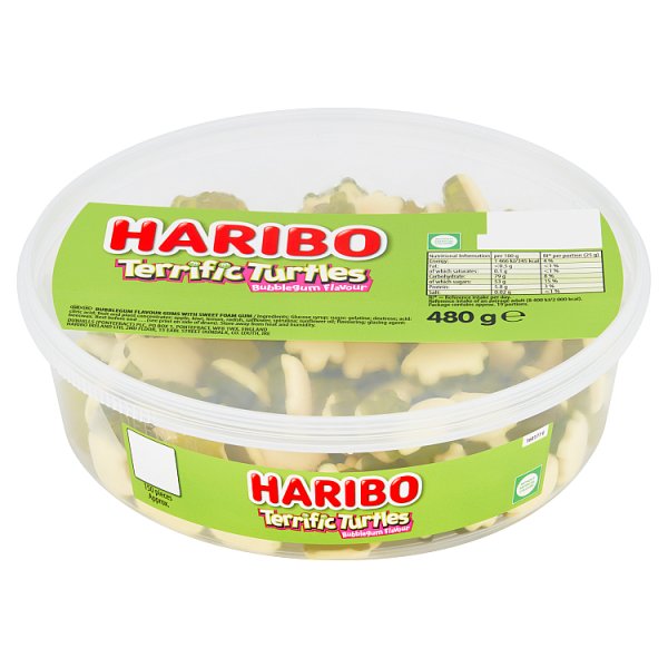 HARIBO Terrific Turtles Bubblegum Flavour Jelly & Foam Sweets Tub