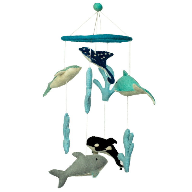 Handmade Felt Mobile - Dolphins & Sea life
