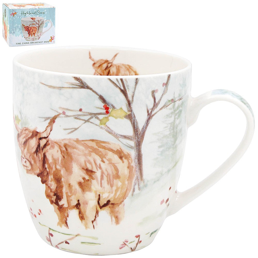 Highland Cow Breakfast Mug