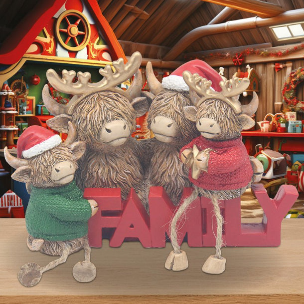Highland Cow Family Ornament