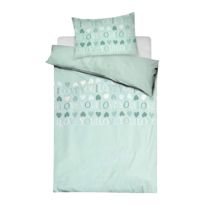 Heart Confetti Duvet Set Green