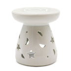 Classic White Oil Burner - Moon & Star
