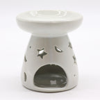 Classic White Oil Burner - Moon & Star