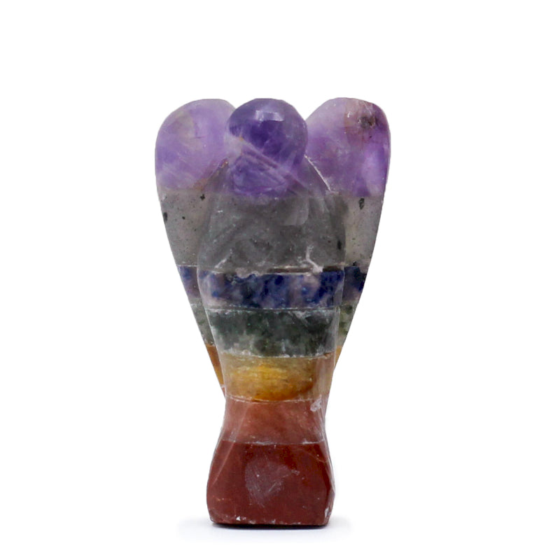 Mini Hand Carved Gemstone Angel - Seven Chakra Bonded