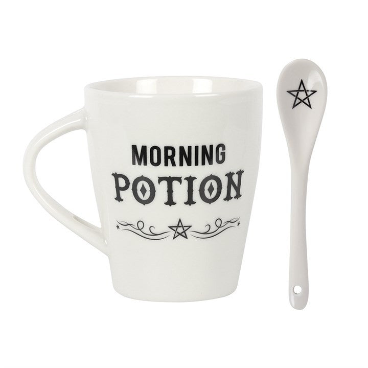 Morning Potion Ceramic Mug and Spoon Set
