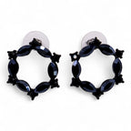 Nymph Aurora Loop Glass Earrings - Jet Black