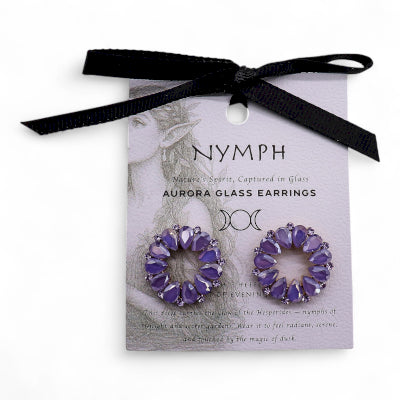 Nymph Aurora Loop Glass Earrings - Lavender