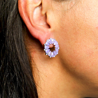 Nymph Aurora Loop Glass Earrings - Lavender