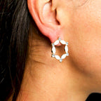 Nymph Aurora Loop Glass Earrings - Pearl