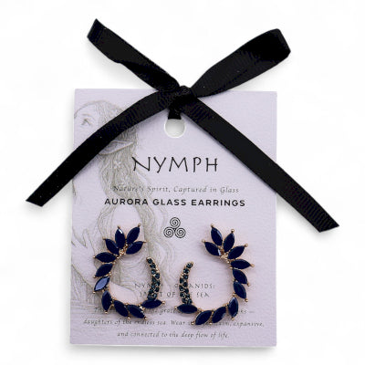 Nymph Aurora Loop Glass Earrings - Royal Blue