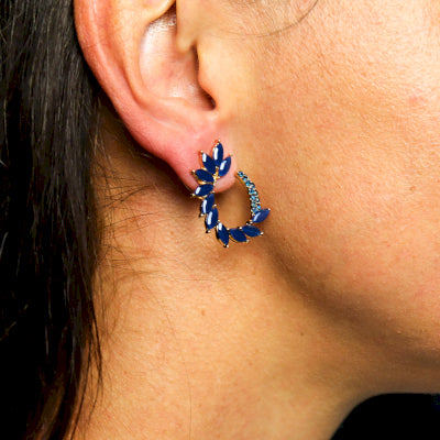 Nymph Aurora Loop Glass Earrings - Royal Blue