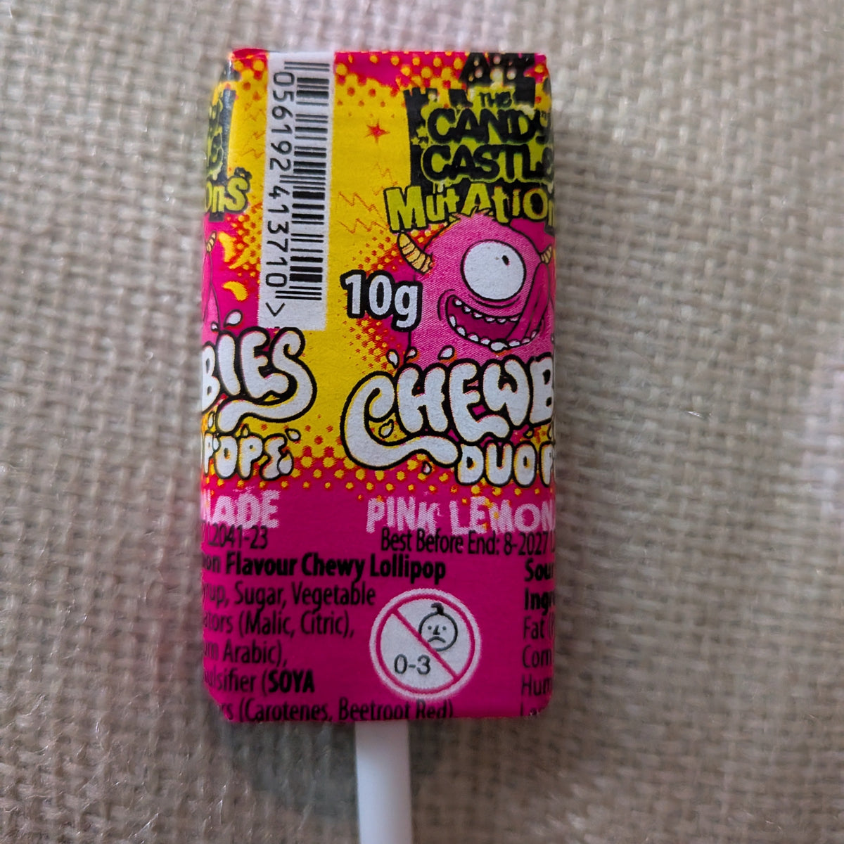 Candy Castle Mutations Chewbies Duo Pops Pink Lemonade sweets close-up | The Cherry Blossom Collective