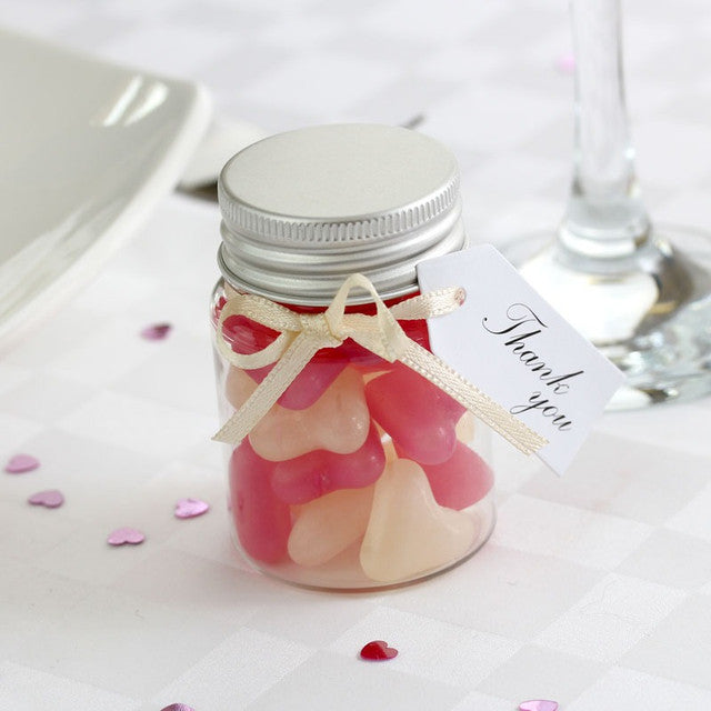 Pink and White Hearts Mini Jar