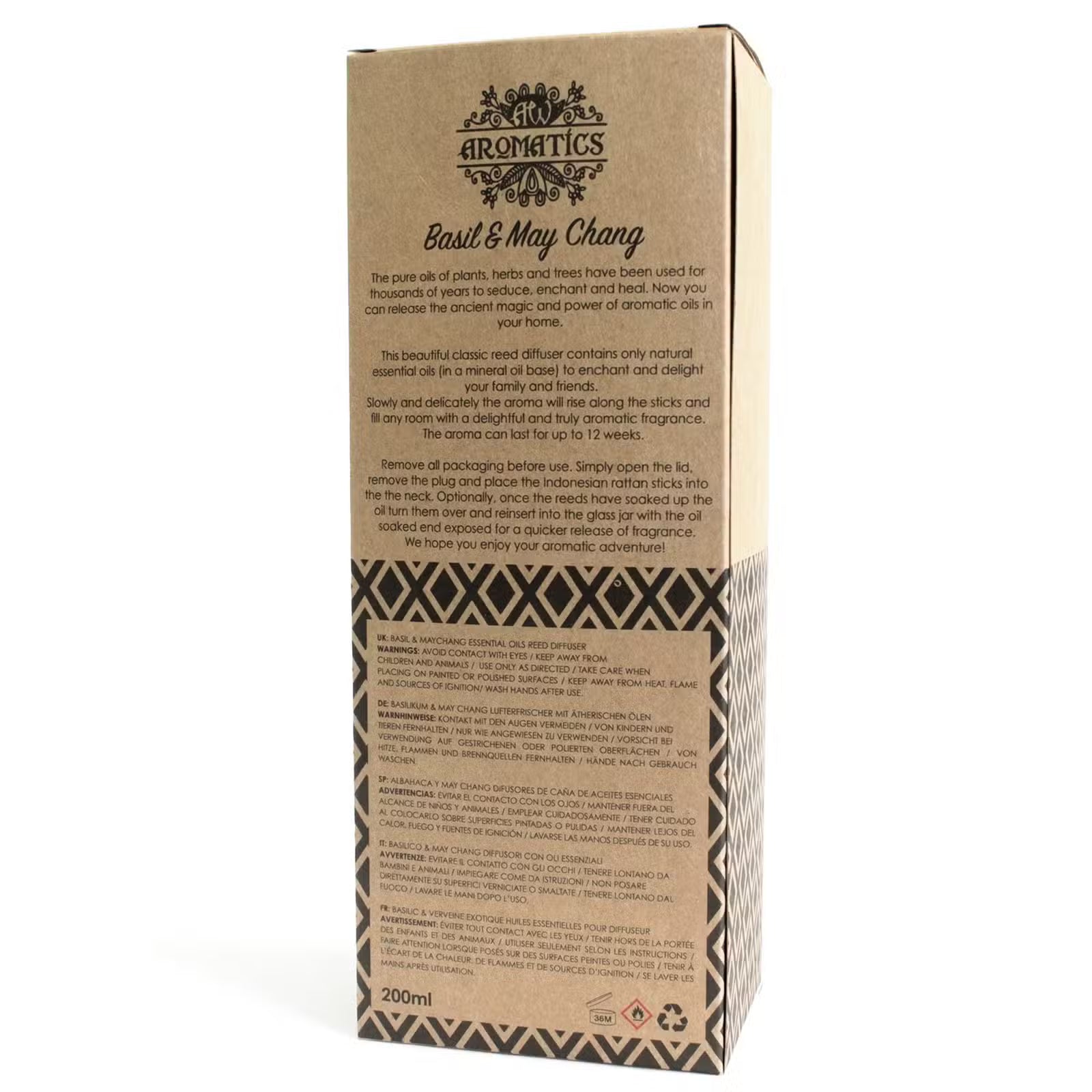 Basil & May Chang Essential Oil Reed Diffuser