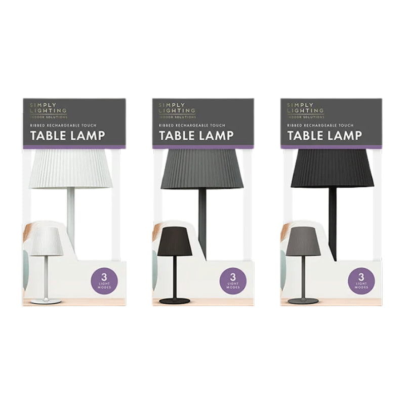 Ribbed Rechargeable Touch Table Lamp
