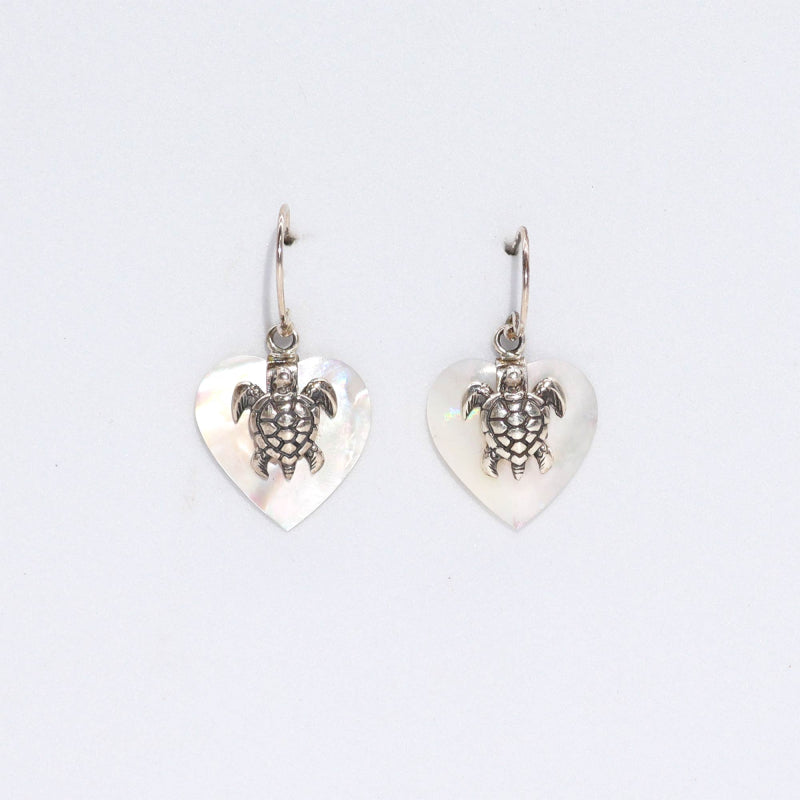Shell & Silver Earrings - Sea Turtle - MOP