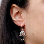 Silver & Gold Earring - Hamsa