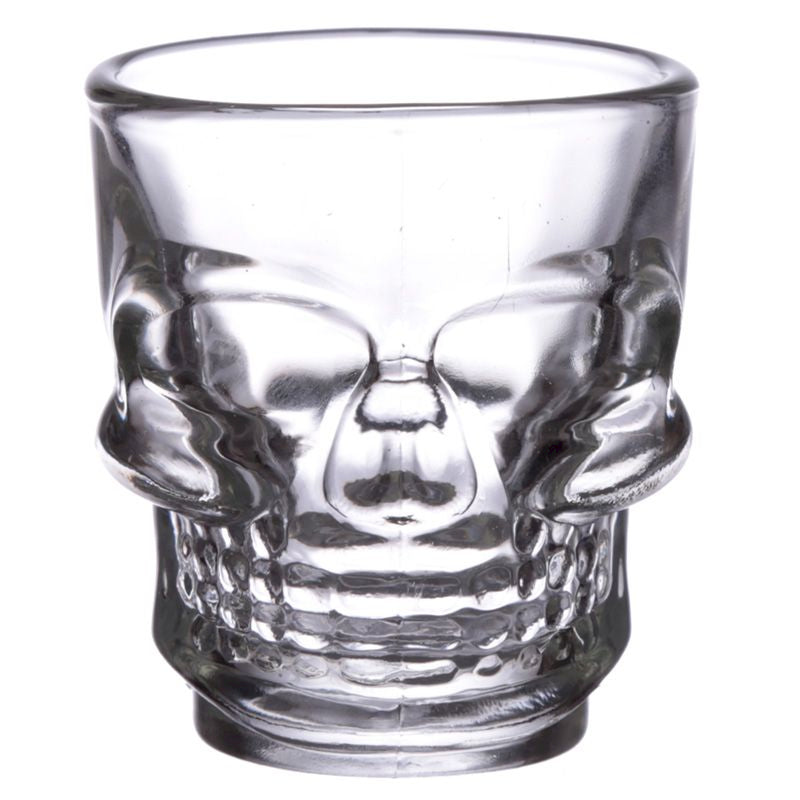 Skulls and Roses Glass Skull Shot Glasses