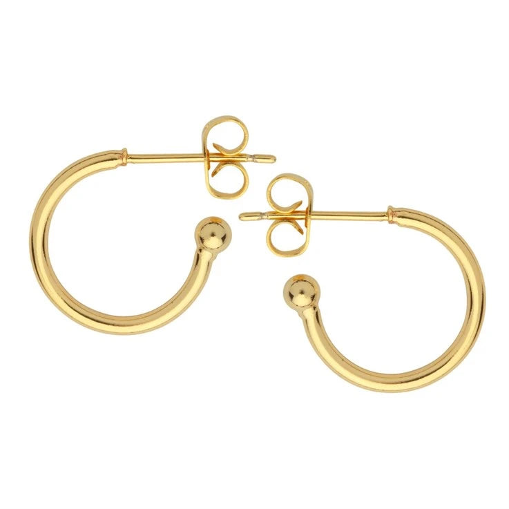 Superior 15mm Ear Hoop & Ball with Scrolls