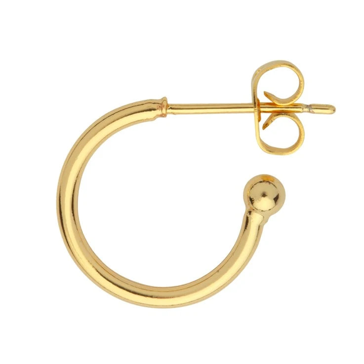 Superior 15mm Ear Hoop & Ball with Scrolls