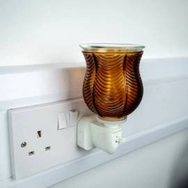 Wax Warmer Ribbed Glass Plug-In